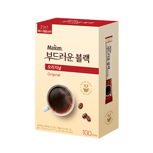 커피-맥심 부드러운 블랙믹스 오리지날 커피믹스 54g(20개입), 270g(100개입)