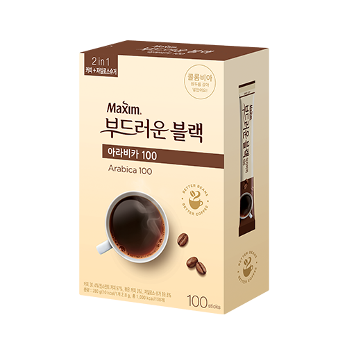 커피-맥심 부드러운 블랙믹스 아라비카100 커피믹스 56g(20개입), 280g(100개입)